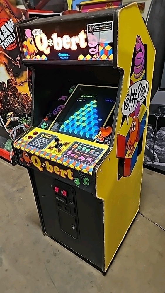 Q*BERT UPRIGHT CLASSIC GOTTLIEB ARCADE GAME CABINET W/ JROC FPGA PCB