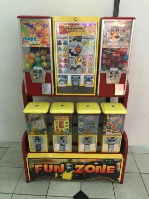 FUN ZONE COMBO BULK CANDY STICKER CAPSULE RACK