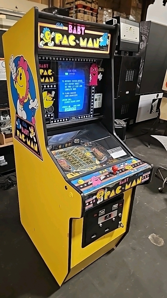 BABY PAC-MAN UPRIGHT PINBALL ARCADE GAME BALLY MIDWAY 1982
