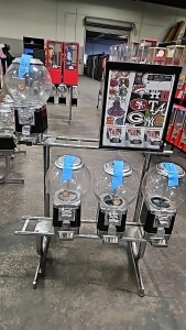 5 HEAD CANDY CAPSULE W/ 3 SELECT STICKER BULK VENDING RACK 4-1" GLOBES