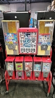 8 HEAD COMBO RED/YLW GUMBALL CAPSULE 3 SELECT STICKER VENDING RACK