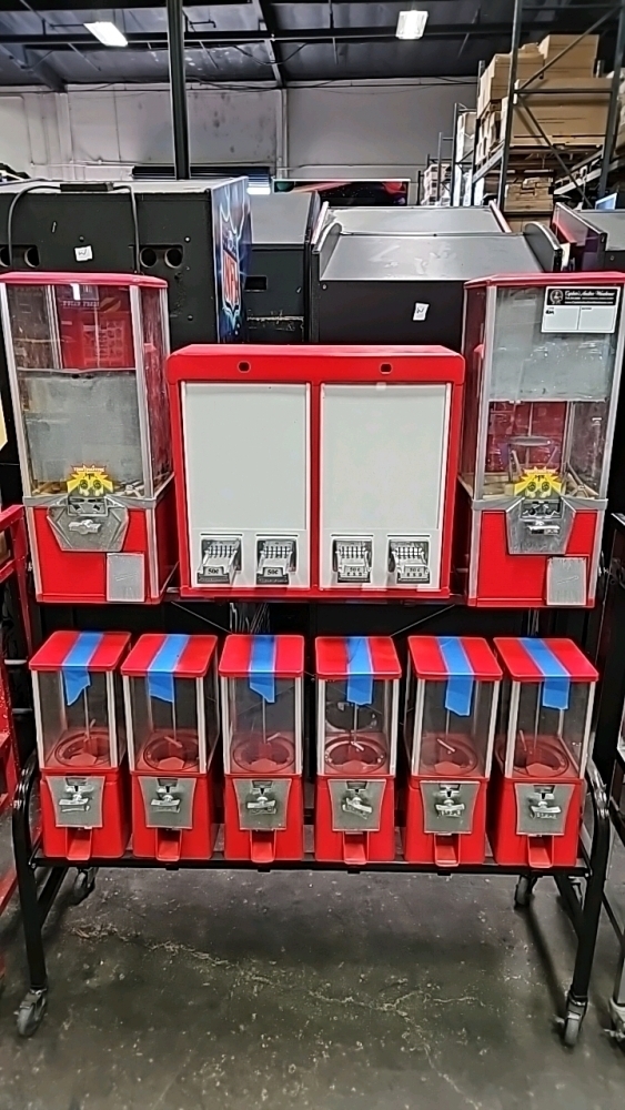 Chain Rack Vending Machine 9 HEAD COMBO STICKER CANDY CAPSULE VENDING RACK 6-1 2-2 2 SELECT DUAL