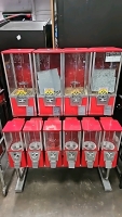 10 HEAD CANDY CAPSULE VENDING RACK RED 6-1" 4-2"