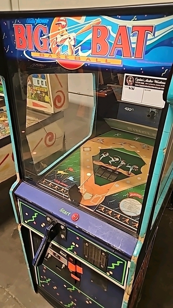 BIG BAT BASEBALL PITCH & BAT ARCADE BALLY MIDWAY RARE GAME
