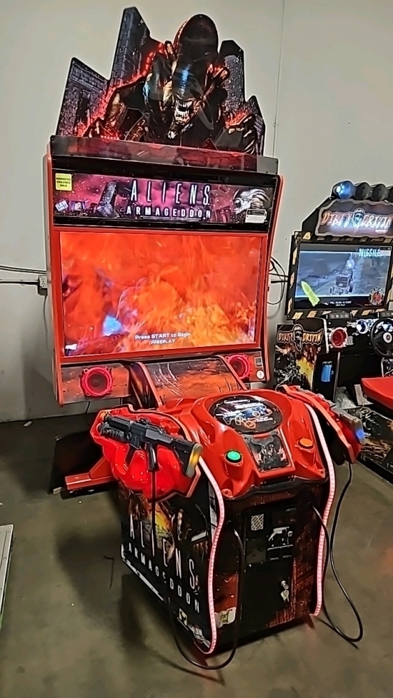 ALIENS ARMAGEDDON DELUXE 55 LCD SHOOTER ARCADE GAME RAW THRILLS