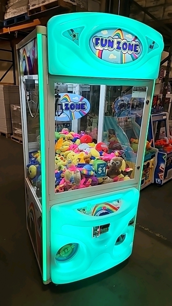 30 FUN ZONE COLOR LED PLUSH CRANE MACHINE COAST TO COAST