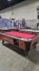 POOL TABLE DYNAMO 7' SLATE TOP COIN OP RED FELT