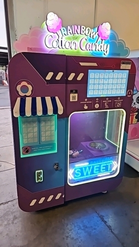 RAINBOW COTTON CANDY SELF VENDING KIOSK MACHINE