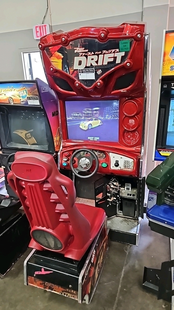 DRIFT FAST & FURIOUS RED CABINET RACING ARCADE GAME