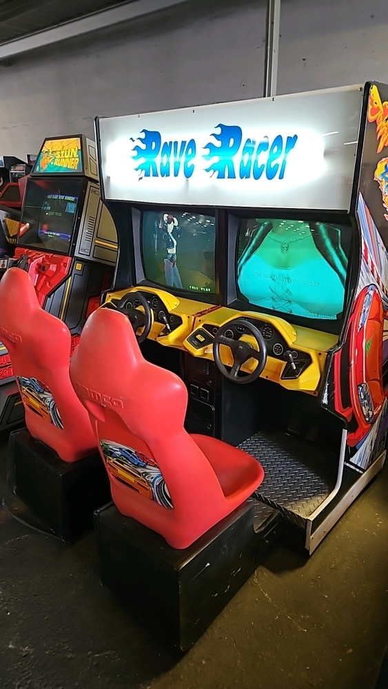 RAVE RACER TWIN SITDOWN RACING ARCADE GAME NAMCO