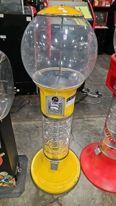 SPIRAL VENDING GLOBE GUMBALL STAND YELLOW