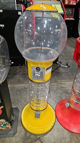 SPIRAL VENDING GLOBE GUMBALL STAND YELLOW