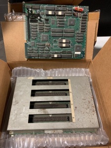 1 BOX LOT- MISC. NEO GEO 4 SLOT PCB, RAIDEN II PCB