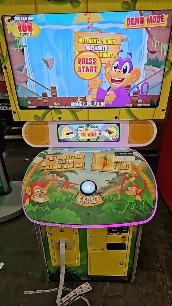BARREL OF MONKEYS RAW THRILLS TICKET REDEMPTION GAME PLAY MECHANIX