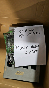 1 BOX LOT- NEO GEO 4 SLOT PCB/ LEGION OF HEROES PCB