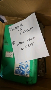 1 BOX LOT- MARVEL VS CAPCOM PCB/ 4 SLOT NEO GEO PCB