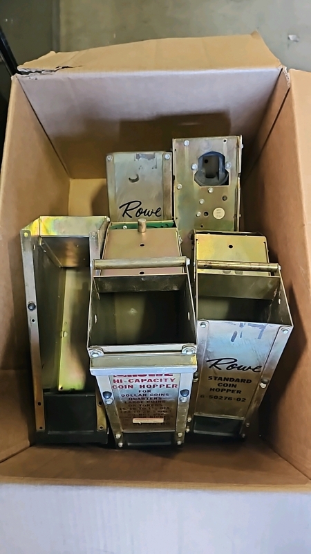 1 BOX LOT- ROWE BC3500 COIN HOPPERS MISC PARTS