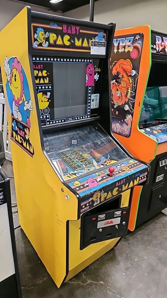 BABY PAC-MAN UPRIGHT PINBALL ARCADE GAME BALLY MIDWAY 1982
