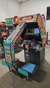 LINE OF FIRE RUN AND GUN SEGA SITDOWN ARCADE GAME