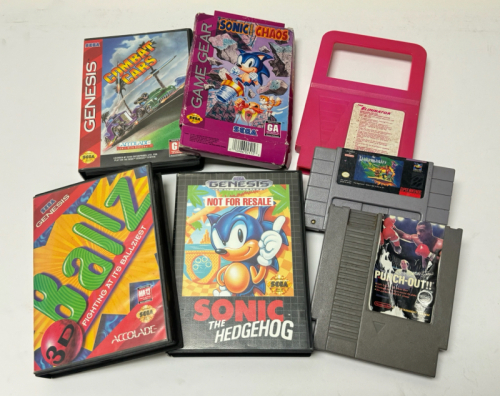 SEGA GENESIS GAME GEAR NES SUPER NES SONIC THE HEDGEHOG, COMBAT CARS, CONTRA & MORE