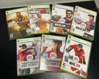 LOT OF 7 XBOX 360 SPORTS GAMES UFC, NBA, PGA TOUR, & MORE