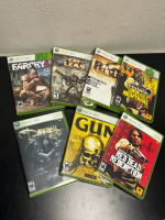 LOT OF 7 XBOX 360 GAMES RED DEAD REDEMPTION, FAR CRY 3, THE DARKNESS, EAT LEAD, & MORE