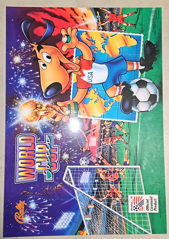 WORLD CUP SOCCER '94 PINBALL BACK BOX TRANSLITE BALLY ARTWORK