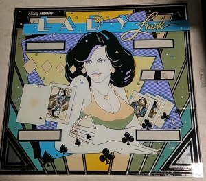 1 LOT- LADY LUCK PINBALL BACK GLASS