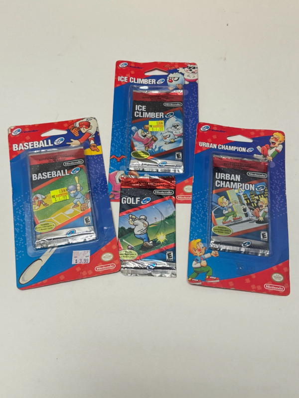 NINTENDO E-READER ICE CLIMBERS, URBAN CHAMPION, & BASEBALL CARD PACK FOR THE GAMEBOY ADVANCE UNOPENED