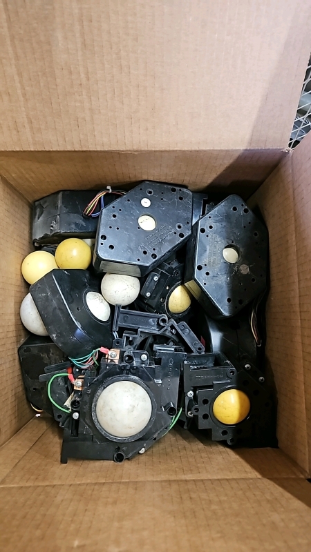 1 BOX LOT - ARCADE GAME TRACK BALLS MISC