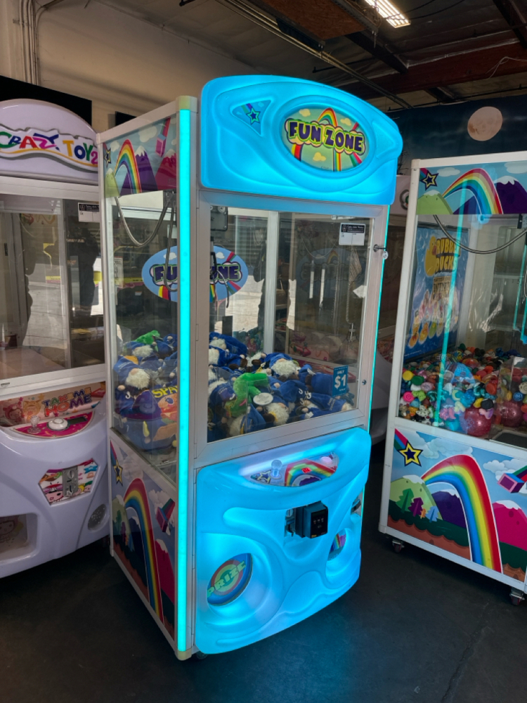 30 FUN ZONE COLOR LED PLUSH CRANE MACHINE COAST TO COAST