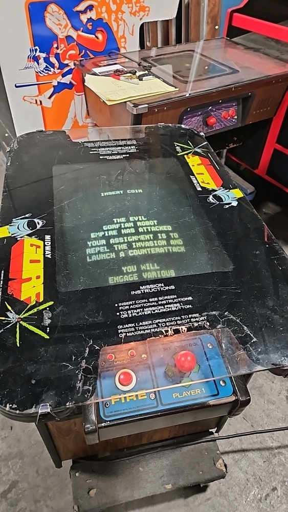 GORF DEDICATED MIDWAY COCKTAIL TABLE ARCADE GAME BALLY