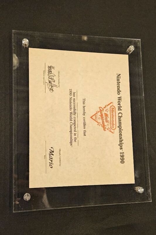 NINTENDO WORLD CHAMPIONSHIPS 1990 CERTIFICATE NEW BLANK