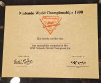 NINTENDO WORLD CHAMPIONSHIPS 1990 CERTIFICATE NEW BLANK - 2