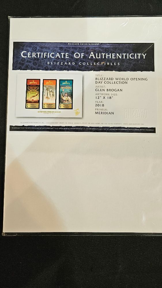 BLIZZARD WORLD OPENING DAY TICKET COLLECTION 2018 & HEARTHSTONE