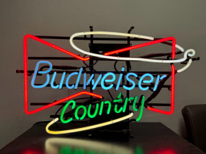 CLASSIC BUDWEISER COUNTRY COWBOY LASSO LOGO DESIGN NEON SIGN