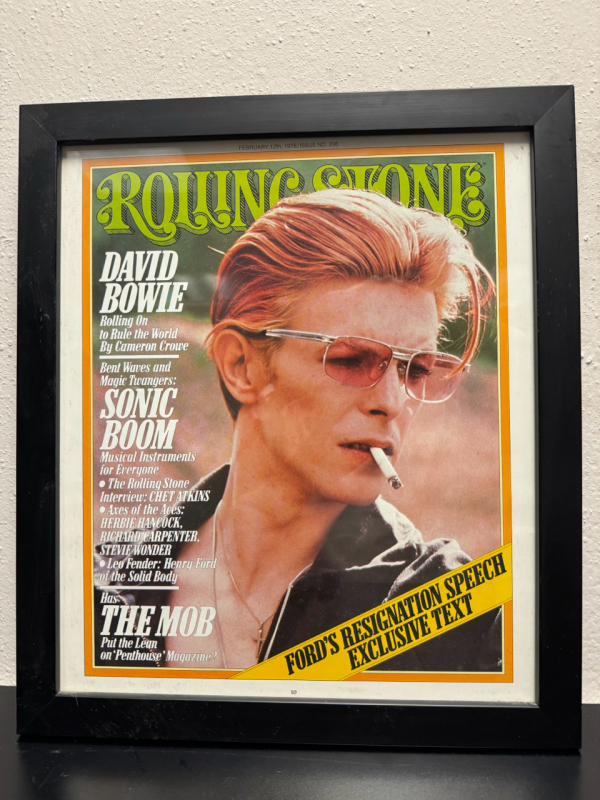 FRAMED VINTAGE ROLLING STONE DAVID BOWIE 1976 MAGAZINE ISSUE NO. 206