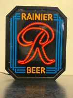 VINTAGE RAINER BEER NEO-NEON LIGHTED PLASTIC WALL HANGING SIGN - 7