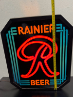 VINTAGE RAINER BEER NEO-NEON LIGHTED PLASTIC WALL HANGING SIGN - 8