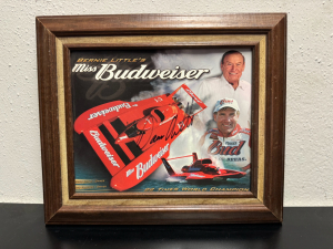 BERNIE LITTLE'S MISS BUDWEISER DAVE VILLWOCK HYDROPLANE RACING AUTOGRAPH PRINT