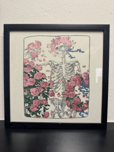 FRAMED RETRO GRATEFUL DEAD FLORAL SKELETON GDM INC. SHIRT