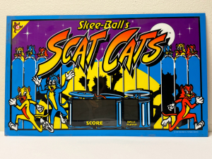 RETRO SCAT CATS SKEE-BALL'S ALLEY ROLLER GAME GLASS PANEL