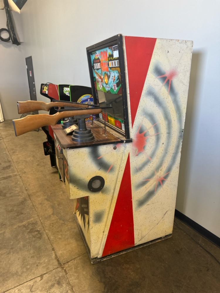 TWIN RIFLE GALLERY GUN SHOOTER ARCADE GAME E.M.