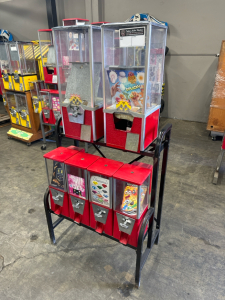 6 HEAD RED BULK VENDING MACHINE