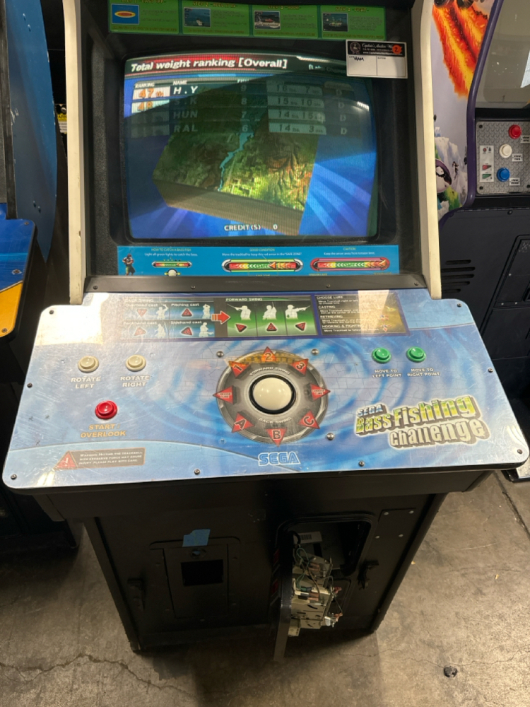 BASS FISHING CHALLENGE UPRIGHT ARCADE GAME SEGA #2
