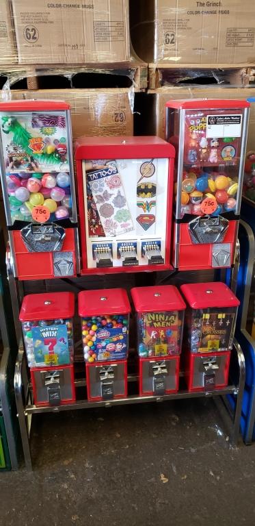 COMBO BULK CANDY CAPSULE STICKER VENDING RACK