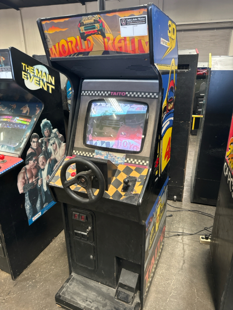 WORLD RALLY UPRIGHT RACING ARCADE GAME ATARI