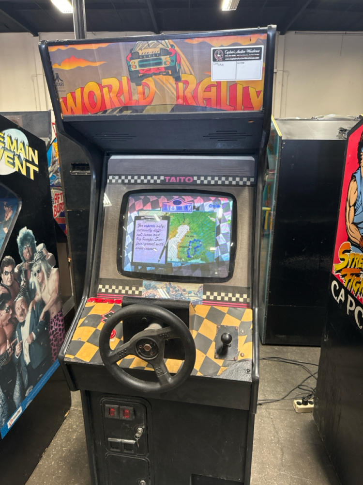 WORLD RALLY UPRIGHT RACING ARCADE GAME ATARI