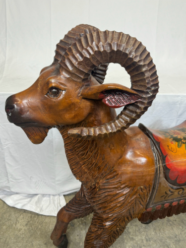ANTIQUE WOODEN CAROUSEL RAM
