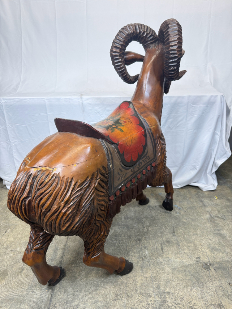 ANTIQUE WOODEN CAROUSEL RAM